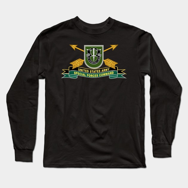 US Army Special Forces Command - Flash w Br - Ribbon X 300 Long Sleeve T-Shirt by twix123844